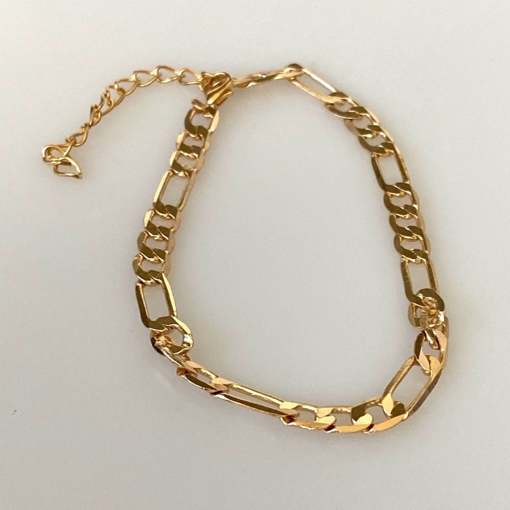 Bracelet Gold Tone 8”+ 2” Flat Chain Style